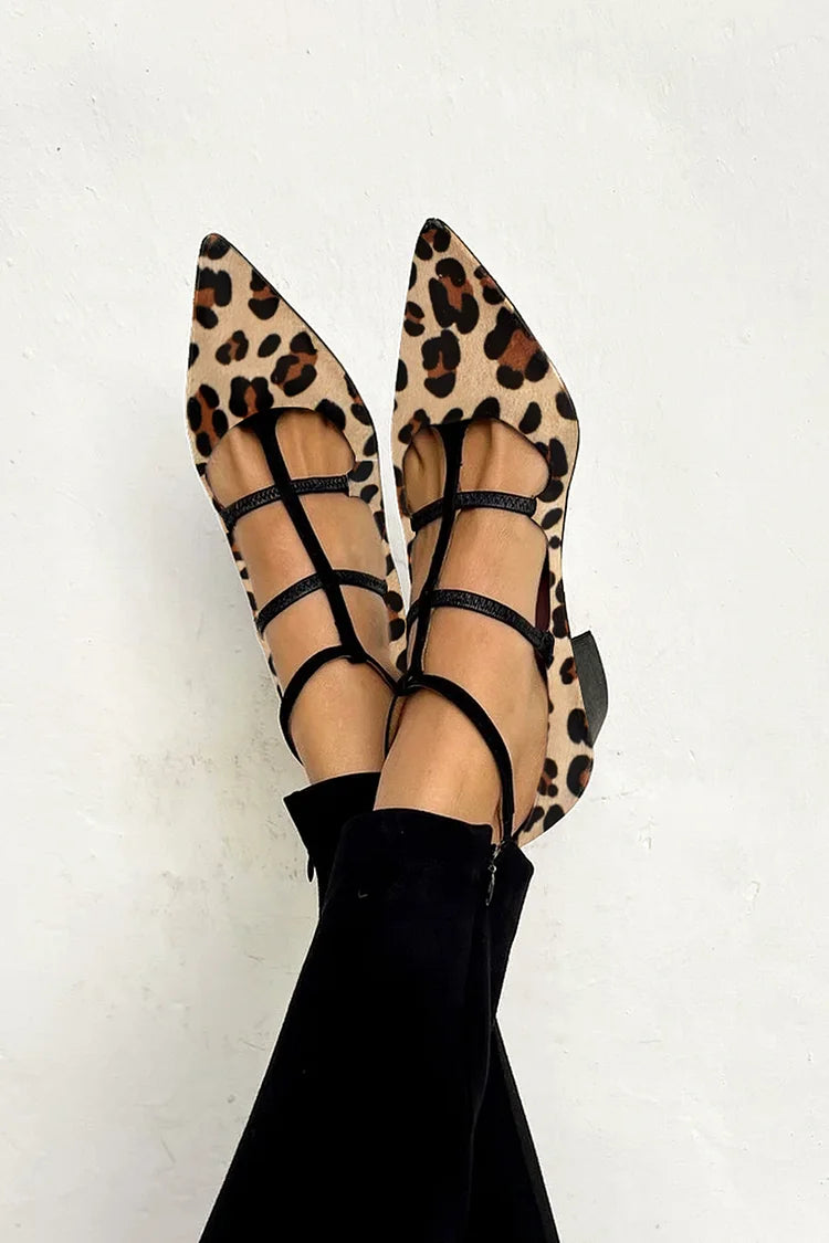 Charlotta | Leopard Strap Ballet Orthopedic Heels