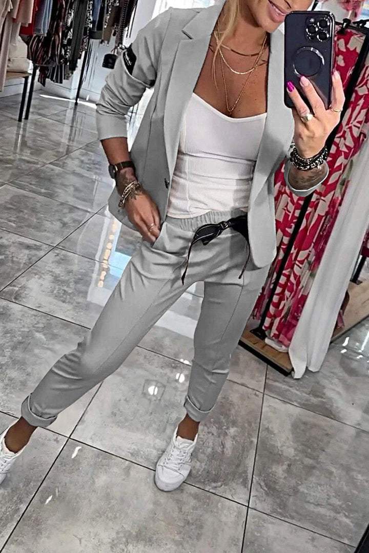 Fenna™ | Relaxed Solid Color Two-Piece Set for Women